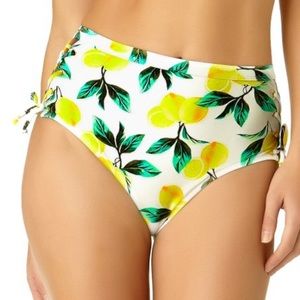 🆕 California Sunshine Womens Swim Bottom Medium White Yellow Lemons Bikini NWT